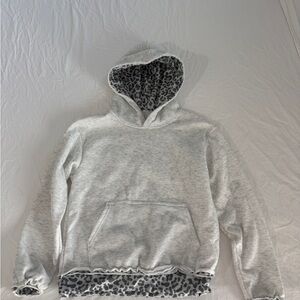 Stylish Gray Hoodie with Animal Print